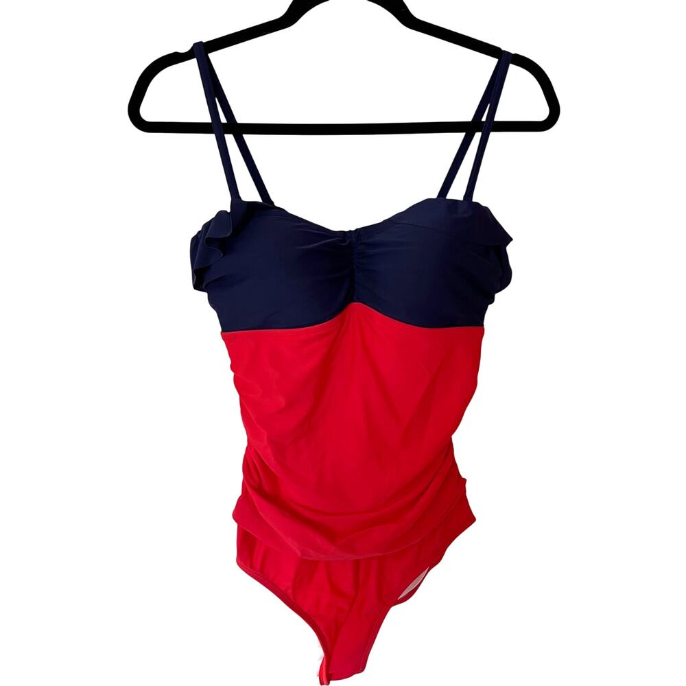 Boden Navy and Red Women's One Piece Swimsuit Size 6